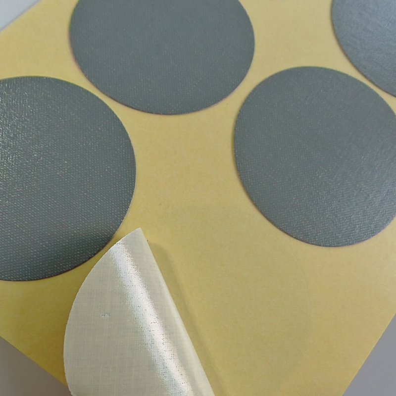 tesa 54657 Low VOC Adhesive Dots Fabric Tape ,temperature-resistant acrylic-coated textile tape grey , masking discs for car-specific hole-blocking