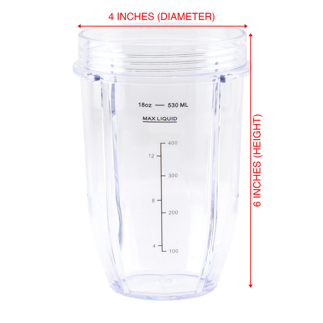 18 oz Cup with Spout Lid Replacement Parts 427KKU450 528KKUN100 Compatible with Nutri Ninja Auto-iQ BL480 BL640 CT680 Blenders
