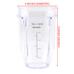 18 oz Cup with Spout Lid Replacement Parts 427KKU450 528KKUN100 Compatible with Nutri Ninja Auto-iQ BL480 BL640 CT680 Blenders