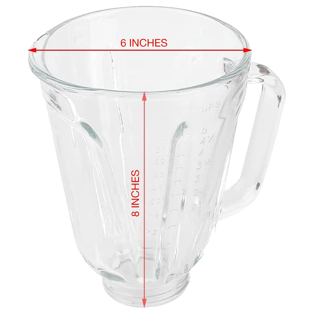 5 Cup 40 oz Round Glass Blender Jar with Lid Replacement Part 3310-656 Compatible with Hamilton Beach Blenders