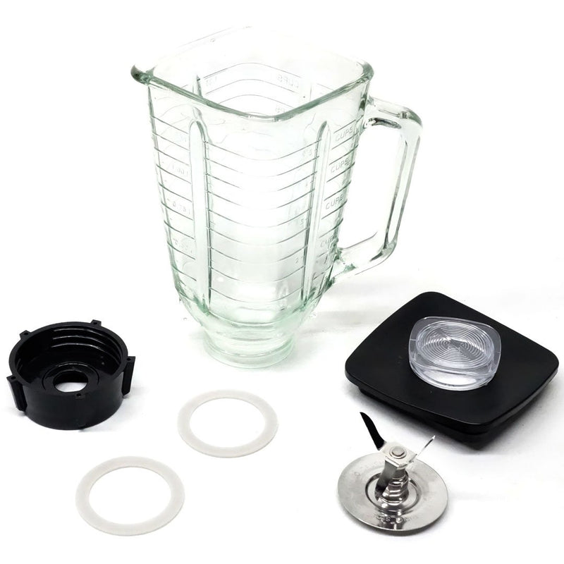 5-Cup Square Top 6-Piece Glass Jar Replacement Set for Oster