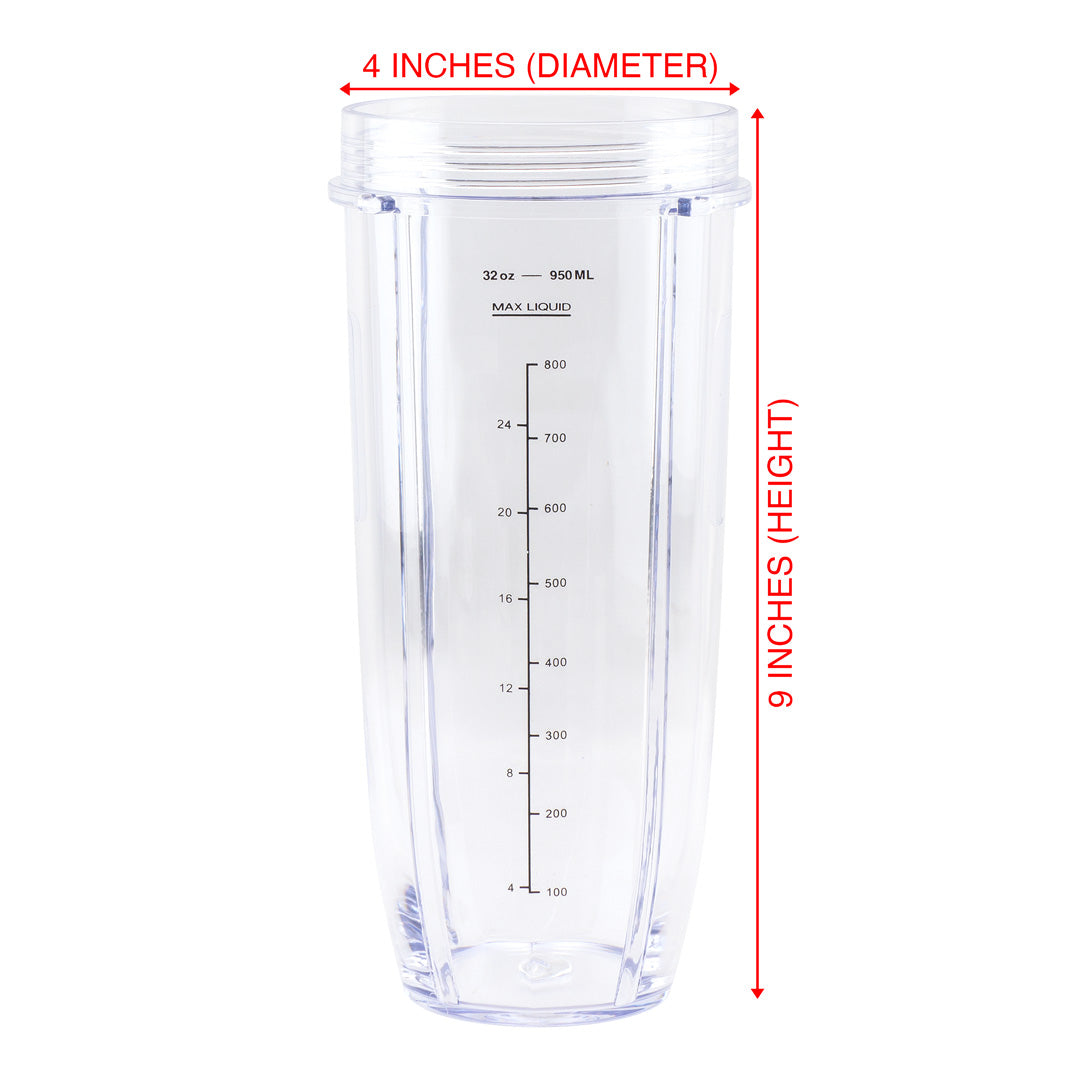 32 oz Cup Replacement Part 407KKU641 Compatible with Nutri Ninja Auto-iQ BL480 BL640 CT680 Blenders