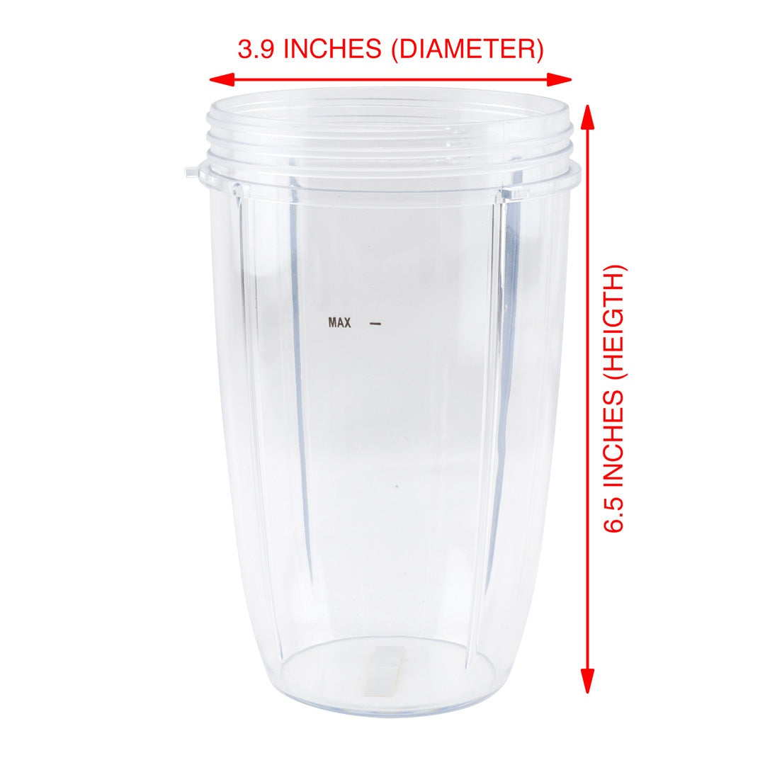 2 Pack 24 oz Tall Cup with Handled Lip Ring, Flip Top To-Go Lid and Extractor Blade Replacement Part Compatible with NutriBullet NB-101B NB-101S NB-201
