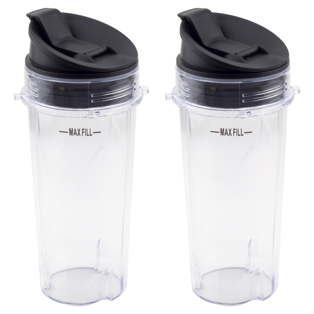 2 Pack 16 oz Cup with Sip Seal Lid Replacement Parts 303KKU 356KKU800 Compatible with Nutri Ninja BL660 BL660W BL740 BL810 BL820 BL830