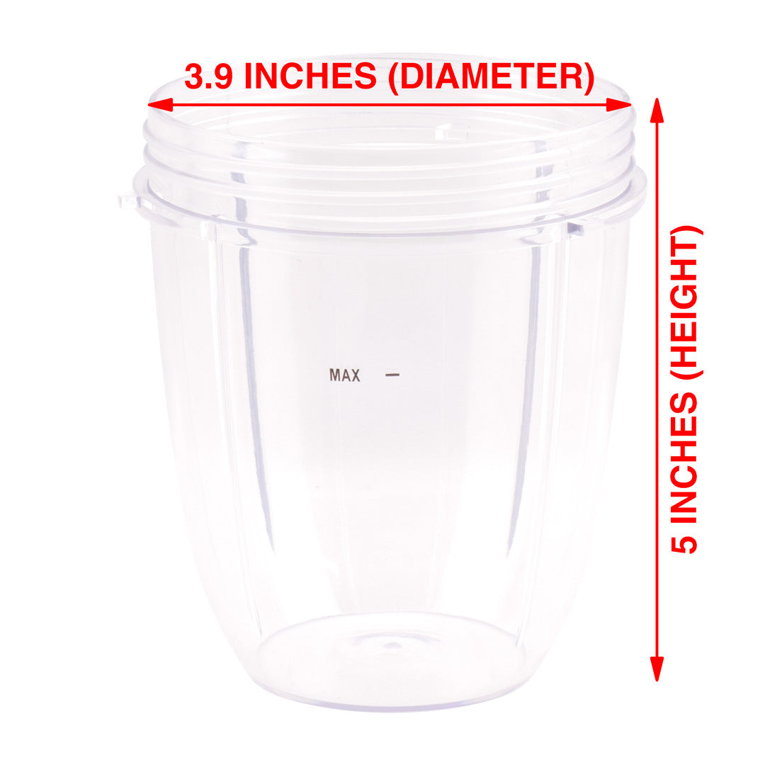 18 oz Short Cup Includes Lip Ring Replacement Parts Compatible with NutriBullet 600W 900W Blenders NB-101B NB-101S NB-201