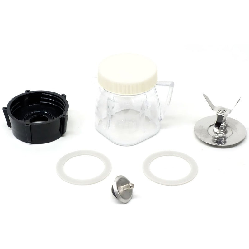 Blender Mini-Blend Jar 4937, Ice-Crushing Blade 4961, Jar Base 4902, 2 Rubber Gaskets Seals Coupling for Oster Blenders