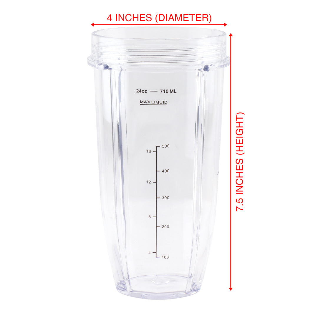 3 Pack 24 oz Cup with Spout Lid Replacement Parts 483KKU486 528KKUN100 Compatible with Nutri Ninja Auto-iQ BL480 BL640 CT680 Blenders