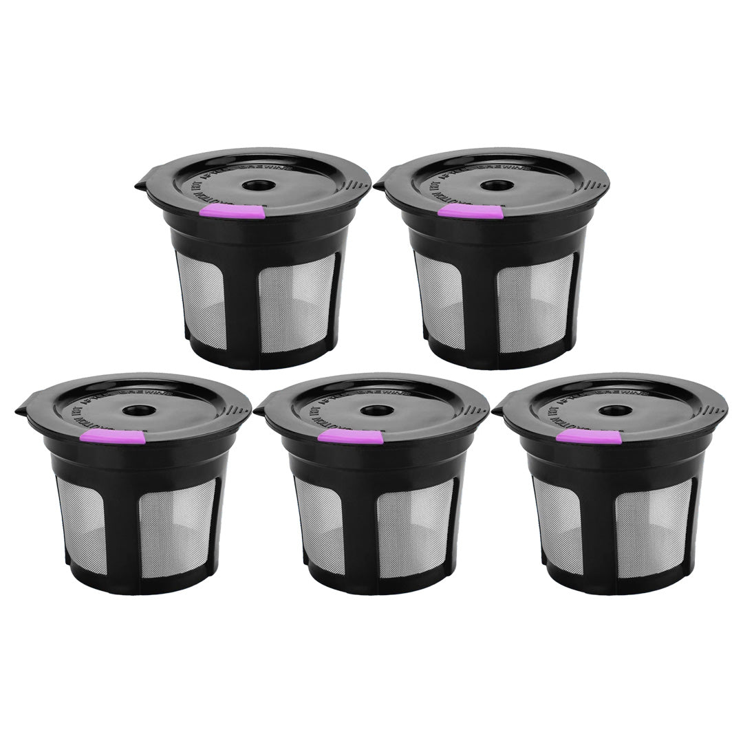 5 Pack Reusable K-Cup Coffee Filter Replacement Set Compatible with Keurig 1.0 and 2.0 Series