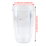 2 Pack 24 oz Tall Cup with Handled Lip Ring and Flip To-Go Lid Replacement Part Compatible with NutriBullet Pro 1000W Pro+ 1200W Blenders