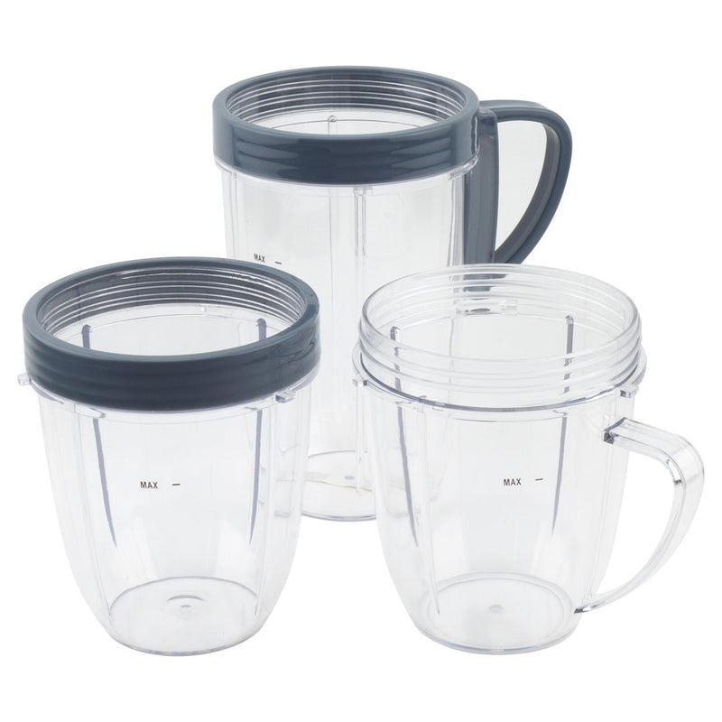 18 oz, 24 oz Cups + 2 Lip Rings Replacement Part Compatible with NutriBullet Pro 1000W Pro+ 1200W Blenders