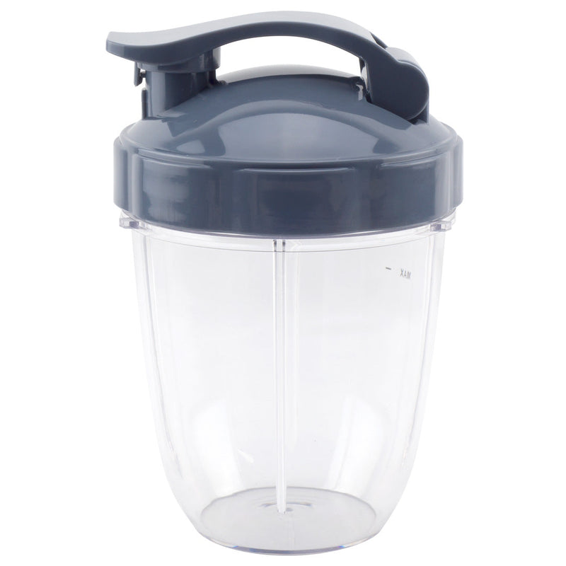 18 oz Short Cup with Lip Ring and Flip To-Go Lid Replacement Part Compatible with NutriBullet Pro 1000W Pro+ 1200W Blenders