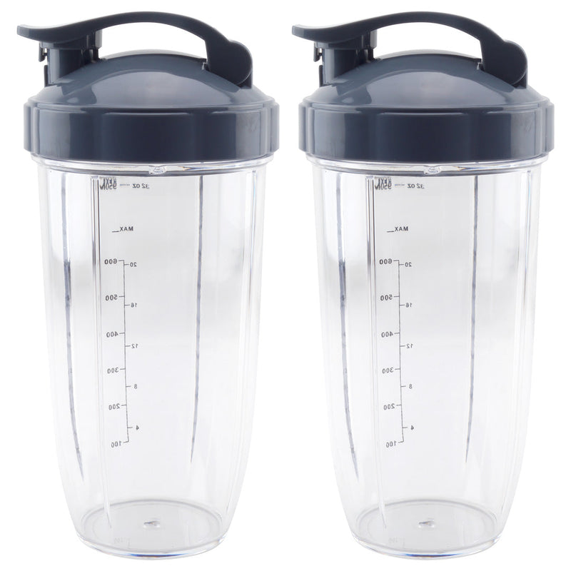 2 Pack 32 oz Colossal Cups with Flip To-Go Lids Replacement Part Compatible with NutriBullet Pro 1000W Pro+ 1200W Blenders