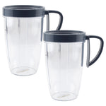 2 Pack 24 oz Tall Cups with Handled Lip Ring Replacement Parts Compatible with NutriBullet Pro 1000W Pro+ 1200W Blenders