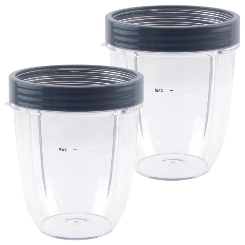 2 Pack 18 oz Short Cup Includes Lip Ring Replacement Parts Compatible with NutriBullet Pro 1000W Pro+ 1200W Blenders