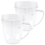 2 Pack 18 oz Short Cup with Handle Replacement Part Compatible with NutriBullet Pro 1000W Pro+ 1200W Blender