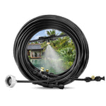 Misters for Outside Patio Greenhouse Farm, 75FT/23M Misting Hose + 28 Brass Mister Nozzles Sprinkler Misting System, Plant Water Mister for Cooling Outdoor Fan Garden Porch Yard Trampoline