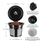 Reusable K-Cup Coffee Filter and 6 Pack Charcoal Water Filter Replacement Part Compatible with Keurig 1.0 and 2.0 Series