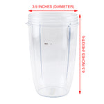 3 Pack 24 oz Tall Cup with Handled Lip Ring and Flip To-Go Lid Replacement Part Compatible with NutriBullet NB-101B NB-101S NB-201