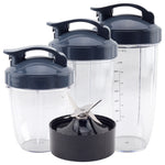 Deluxe Upgrade Kit 18 oz 24 oz 32 oz Cup with Flip To Go Lids Extractor Blade for NutriBullet Lean NB-203 1200W Blender