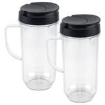 2 Pack 22 oz Tall Cup with Flip Top To-Go Lid Replacement Parts for Magic Bullet 250W MB1001 Blenders