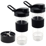 2 Pack 20 oz Cups with To Go Lids and Cross Blade Replacement Set for Magic Bullet Blenders MB1001