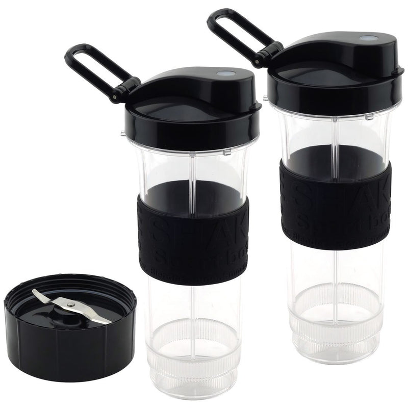 2 Pack 20 oz Cups with To Go Lids and Flat Blade Replacement Set for Magic Bullet Blenders MB1001