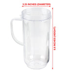 2 Pack 22 oz Tall Cup with Flip Top To-Go Lid Replacement Parts for Magic Bullet 250W MB1001 Blenders