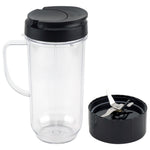 22 oz Tall Cup with Flip Top To-Go Lid and Cross Blade Replacement Parts for Magic Bullet 250W MB1001 Blenders