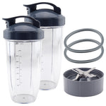 2 Pack 32 oz Colossal Cups with Flip To-Go Lids, Extractor Blade and 2 Gaskets Replacement Part Compatible with NutriBullet NB-101B NB-101S NB-201