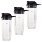 3 Pack 32 oz Cup and To-Go Lid Replacement Parts Compatible with NutriBullet Pro 1000, Combo and Select Blenders