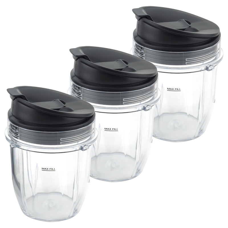 3 Pack 12 oz Cup with Sip Seal Lid Replacement Parts Compatible with Nutri Ninja Auto-iQ 426KKU450 408KKU641