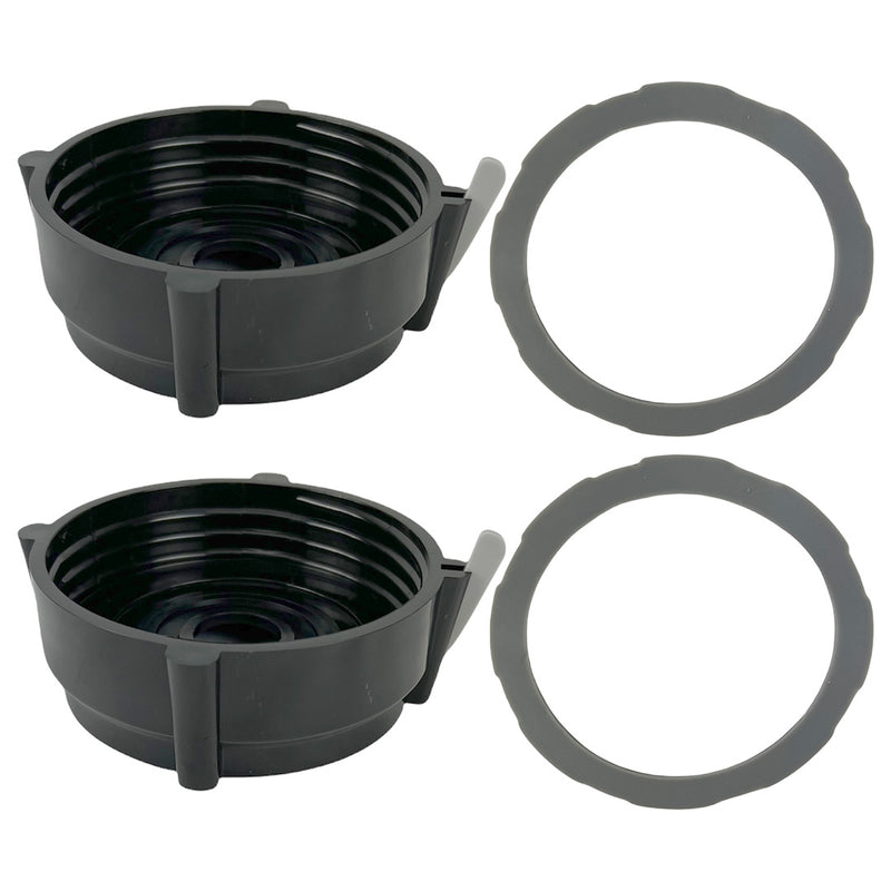 2 Pack Container Bottom Cap and Rubber Ring Seal Replacement Parts Compatible with Oster Pro 1200 Blenders