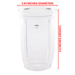 18 oz Cup and To-Go Lid Replacement Parts Compatible with NutriBullet Pro 1000, Pro+ 1200, Combo and Select Blenders