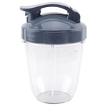 18 oz Short Cup with Lip Ring and Flip To-Go Lid Replacement Part Compatible with NutriBullet NB-101B NB-101S NB-201