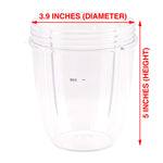 Upgrade Kit 18 oz 24 oz Cups with Flip To Go Lids Extractor Blade for NutriBullet Lean NB-203 1200W Blender