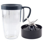 24 oz Tall Cup with Handled Lip Ring and Extractor Blade Replacement Parts Compatible with NutriBullet Lean NB-203 1200W Blenders