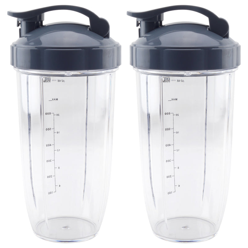 2 Pack 32 oz Colossal Cups with Flip To-Go Lids Replacement Part Compatible with NutriBullet NB-101B NB-101S NB-201