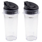 2 Pack 16 oz Cup with Sip Seal Lid Replacement Parts 303KKU 356KKU800 Compatible with Nutri Ninja BL660 BL660W BL740 BL810 BL820 BL830