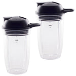 2 Pack 18 oz Cup and To-Go Lid Replacement Parts Compatible with NutriBullet Pro 1000, Combo and Select Blenders