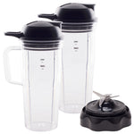 2 Pack 24 oz Handled Cups with To-Go Lids and Extractor Blade Replacement Parts Compatible with NutriBullet Pro 1000, Combo and Select Blenders