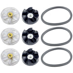 3 Pack Motor Gears, Rubber Gears and Gaskets Replacement Parts for NutriBullet 600W 900W Blenders NB-101B NB-101S NB-201