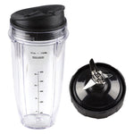 Nutri Ninja 24 oz Cup with Sip Seal Lid and Extractor Blade Replacement Combo 483KKU486 408KKU641 409KKU641