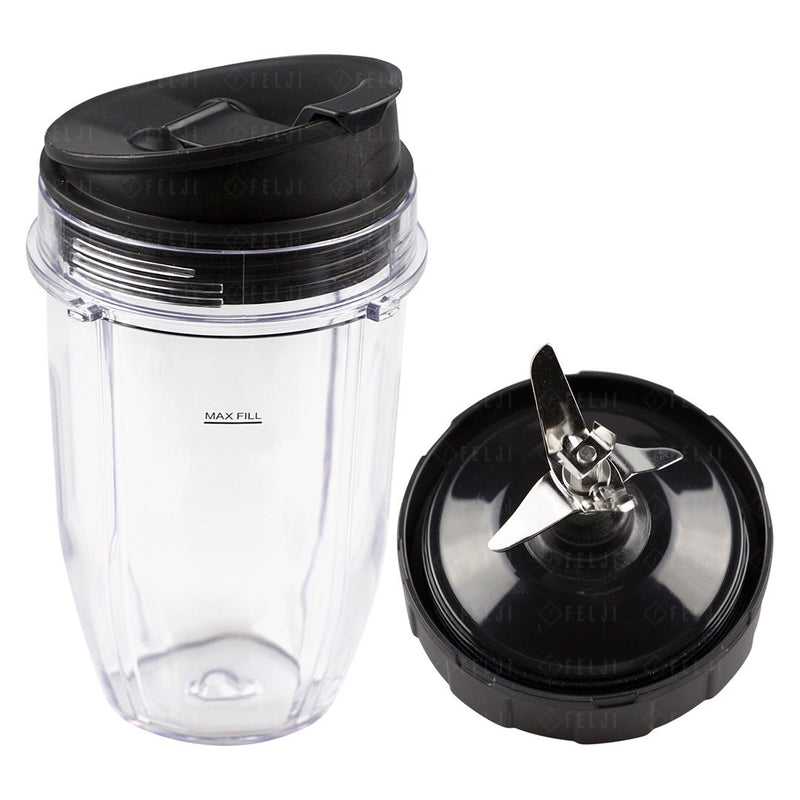 Nutri Ninja 18 oz Cup with Sip Seal Lid and Extractor Blade Replacement Combo 427KKU450 408KKU641 409KKU641