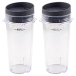 2 Pack 16 oz Cup with Lid Replacement Part 303KKU 305KKU Compatible with Nutri Ninja BL660 BL663 BL663CO BL665Q BL740 BL780 BL810 BL820 BL830