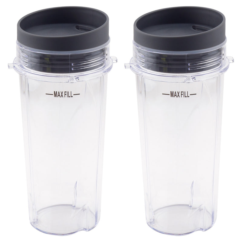 2 Pack 16 oz Cup with Lid Replacement Part 303KKU 305KKU Compatible with Nutri Ninja BL660 BL663 BL663CO BL665Q BL740 BL780 BL810 BL820 BL830