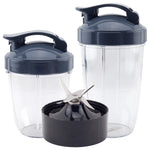 Upgrade Kit 18 oz 24 oz Cups with Flip To Go Lids Extractor Blade for NutriBullet Lean NB-203 1200W Blender