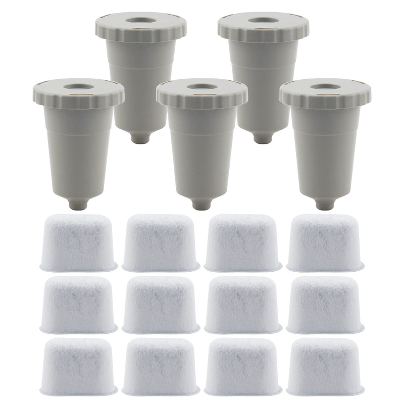 12 Pack Water Filter Cartridges, 5 Replacement Coffee Filter Sets Compatible with Keurig My K-Cup B30 B40 B50 B60 B70 Series