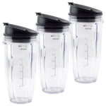 3 Pack 24 oz Cup with Sip Seal Lid Replacement Parts 483KKU486 408KKU641 Compatible with Nutri Ninja Auto-iQ BL480 BL640 CT680 Blenders