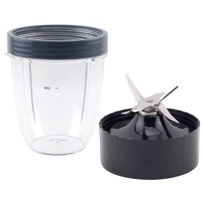 18 oz Short Cup with Lip Ring and Extractor Blade Replacement Parts Compatible with NutriBullet Lean NB-203 1200W Blenders