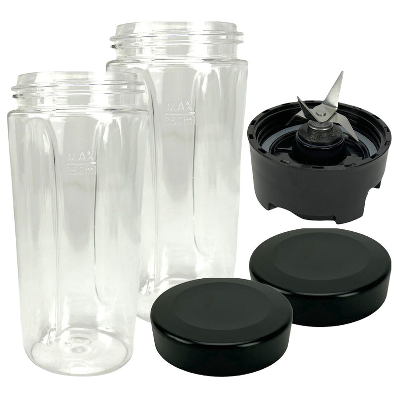 Cross Blade and 2 Pack 12 oz Cup with Lid Replacement Part Compatible with Oster BLSTAV BLSTPB My Blend 250-Watt Blender